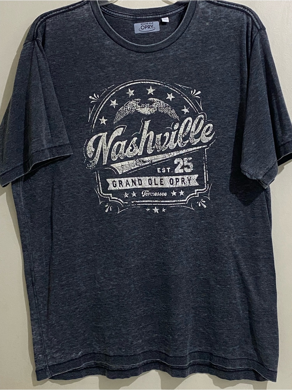 VTG Grand Ole Opry Nashville Graphic T-Shirt Burnt Out Gray SINGLE STITCH Tee